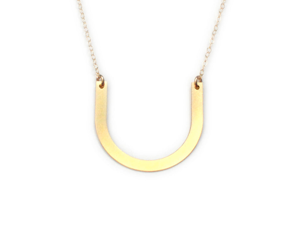 Large Horseshoe Necklace - High Quality, Affordable Necklace - Available in Gold - Made in USA - Brevity Jewelry