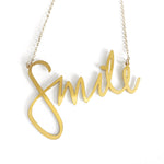 Smile - Large Necklace - Brevity Jewelry - Made in USA - Affordable Gold and Silver Jewelry