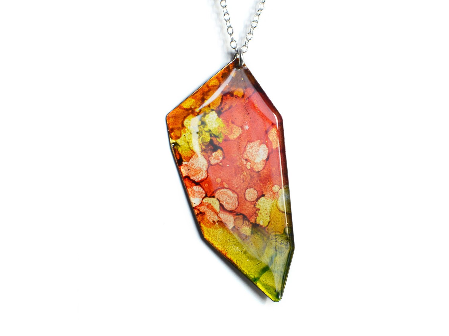 Ink Wash 2 Necklace - Brevity Jewelry - Made in USA - Affordable Gold and Silver Jewelry