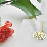 Carnation Necklace - High Quality, Affordable, Whimsical, Hand Drawn Necklace - January Birthday Gift - Available in Gold and Silver - Made in USA - Brevity Jewelry