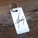 Signature Key Chain - Made From Your Handwriting or Signature - High Quality, Affordable, One-of-a-kind, Personalized Key Chain - Available in Gold and Silver - Made in USA - Brevity Jewelry - The Pefect Gift