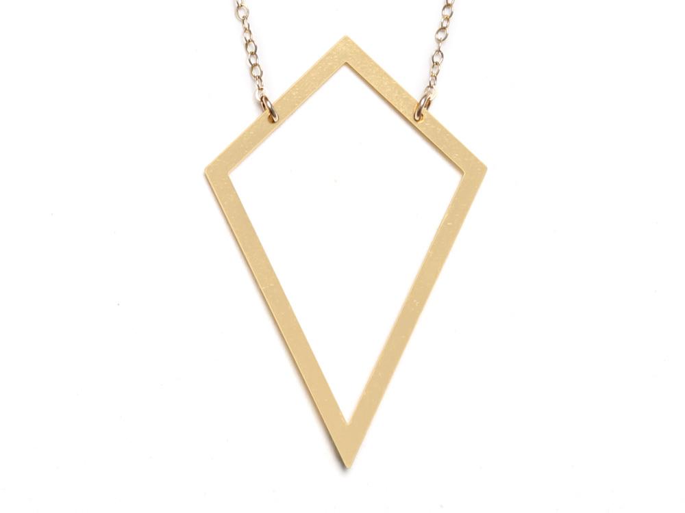 Large Kite Necklace - High Quality, Affordable Necklace - Available in Gold and Silver - Made in USA - Brevity Jewelry