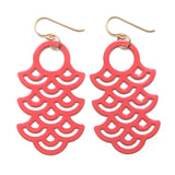 Lantern Earrings - High Quality, Affordable, Geometric Earrings - Available in Black and White Acrylic, Gold, Silver, and Limited Edition Coral Powdercoat Finish - Made in USA - Brevity Jewelry