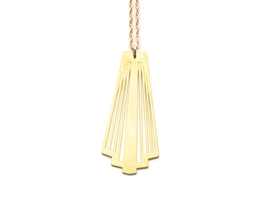 Lillian Necklace - Art Deco, Great Gatsby, Jazz Age Style - High Quality, Affordable Necklace - Available in Gold and Silver - Made in USA - Brevity Jewelry