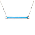 Line Necklace - Affordable Acrylic Necklace - Yellow, Blue or Gray - Silver Chain - Made in USA - Brevity Jewelry