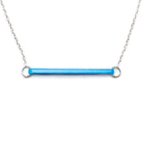 Line Necklace - Affordable Acrylic Necklace - Yellow, Blue or Gray - Silver Chain - Made in USA - Brevity Jewelry