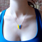 Arrow Necklace - Affordable Acrylic Necklace - Yellow, Blue or Gray - Silver Chain - Made in USA - Brevity Jewelry