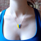 Arrow Necklace - Affordable Acrylic Necklace - Yellow, Blue or Gray - Silver Chain - Made in USA - Brevity Jewelry