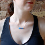 Hill Necklace - Affordable Acrylic Necklace - Yellow, Blue or Gray - Silver Chain - Made in USA - Brevity Jewelry