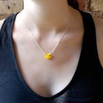 Arrowhead Necklace - Affordable Acrylic Necklace - Yellow, Blue or Gray - Silver Chain - Made in USA - Brevity Jewelry