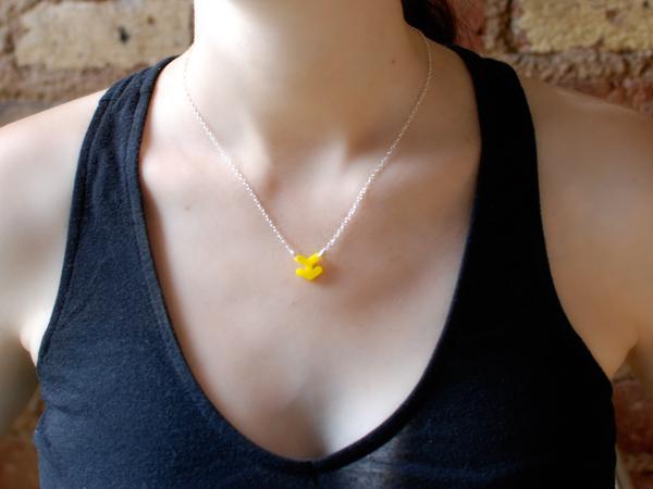 Arrowhead Necklace - Affordable Acrylic Necklace - Yellow, Blue or Gray - Silver Chain - Made in USA - Brevity Jewelry