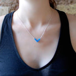 Bird Necklace - Affordable Acrylic Necklace - Yellow, Blue or Gray - Silver Chain - Made in USA - Brevity Jewelry