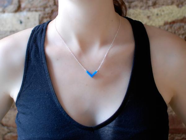 Bird Necklace - Affordable Acrylic Necklace - Yellow, Blue or Gray - Silver Chain - Made in USA - Brevity Jewelry