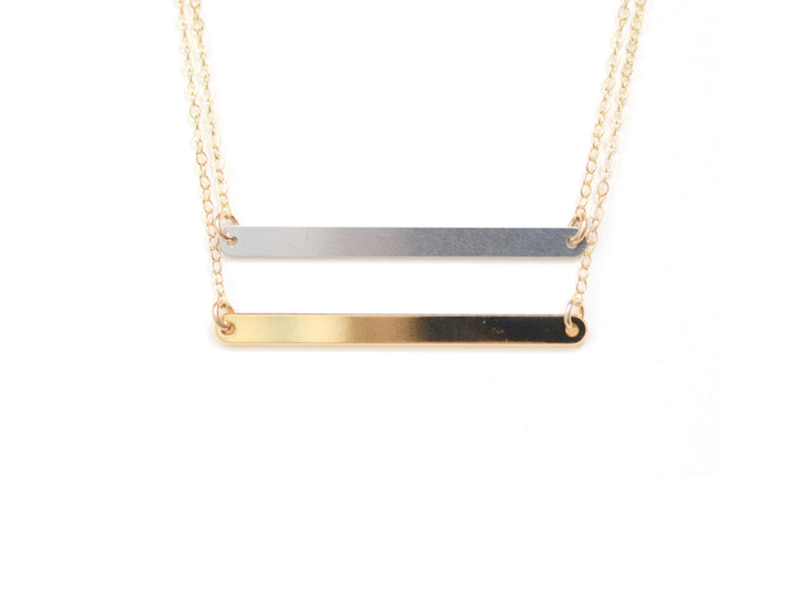 Lines Mixed Metal Necklace - High Quality, Affordable Necklace - Available in Mixed Gold and Silver - Made in USA - Brevity Jewelry