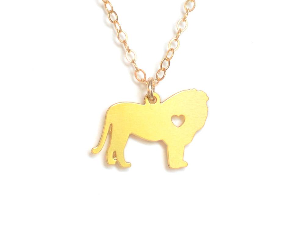 Lion Love Necklace - Animal Love - High Quality, Affordable Necklace - Available in Gold and Silver - Made in USA - Brevity Jewelry