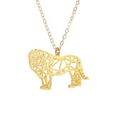 Lion Necklace - Wireframe Origami - High Quality, Affordable Necklace - Available in Gold and Silver - Made in USA - Brevity Jewelry