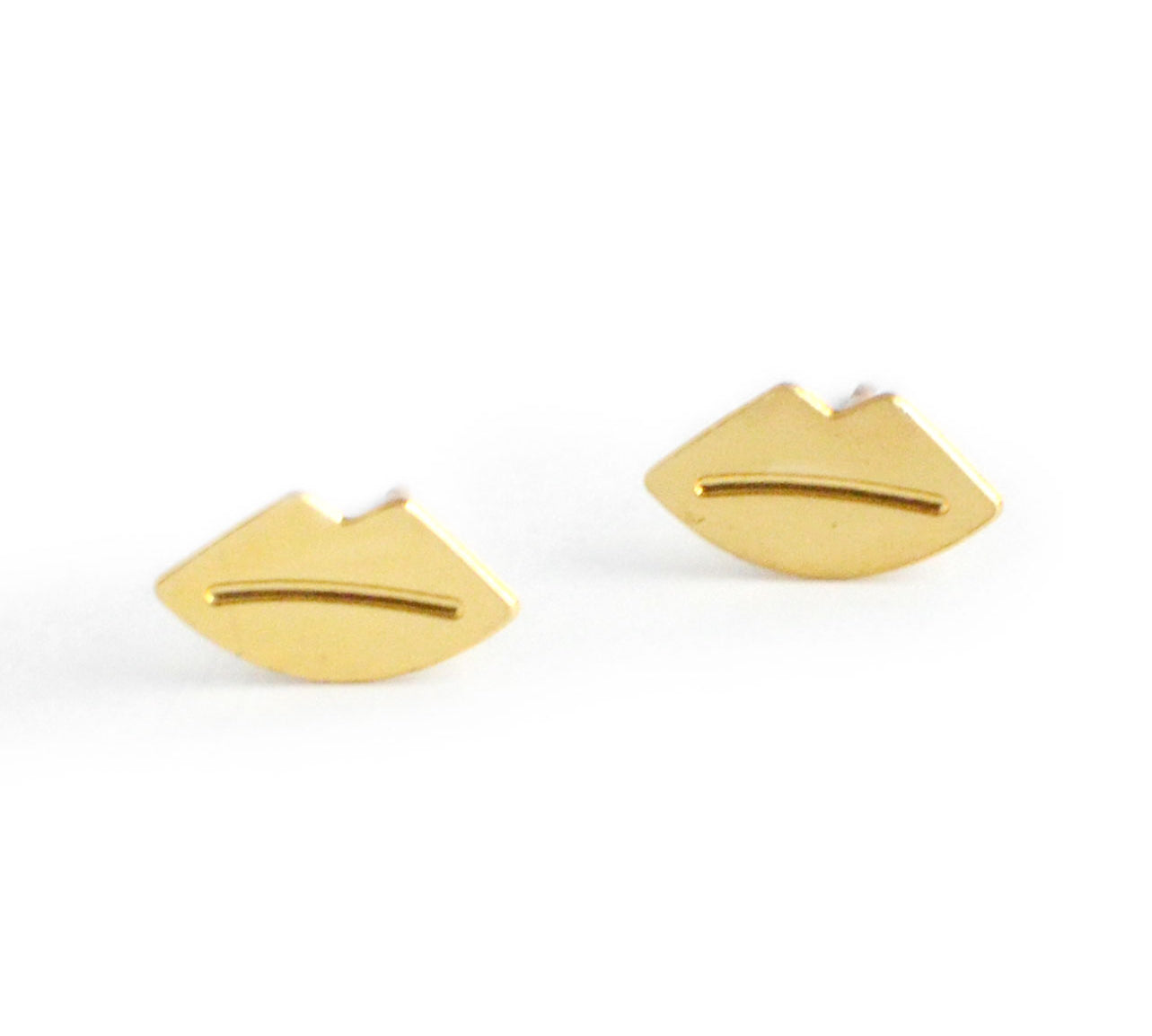 Mini Lips Earrings - High Quality, Affordable Earrings - Available in Gold and Silver - Made in USA - Brevity Jewelry
