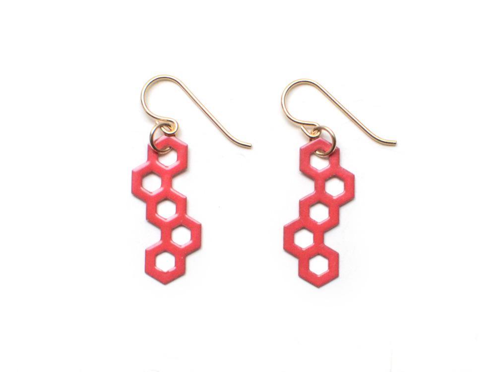 Little Hex Earrings  - Brevity Jewelry - Made in USA - Affordable gold and silver necklaces