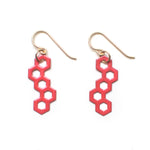 Little Hex Earrings - High Quality, Affordable, Geometric Earrings - Available in Black and White Acrylic, Gold, Silver, and Limited Edition Coral Powdercoat Finish - Made in USA - Brevity Jewelry