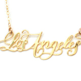 Los Angeles City Love Necklace - High Quality, Hand Lettered, Calligraphy City Necklace - Your Favorite City - Available in Gold and Silver - Made in USA - Brevity Jewelry
