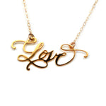 Love Necklace - High Quality, Affordable, Endearment Nickname Necklace - Available in Gold and Silver - Made in USA - Brevity Jewelry
