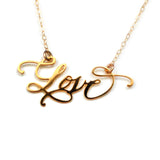 Love Necklace - High Quality, Affordable, Endearment Nickname Necklace - Available in Gold and Silver - Made in USA - Brevity Jewelry