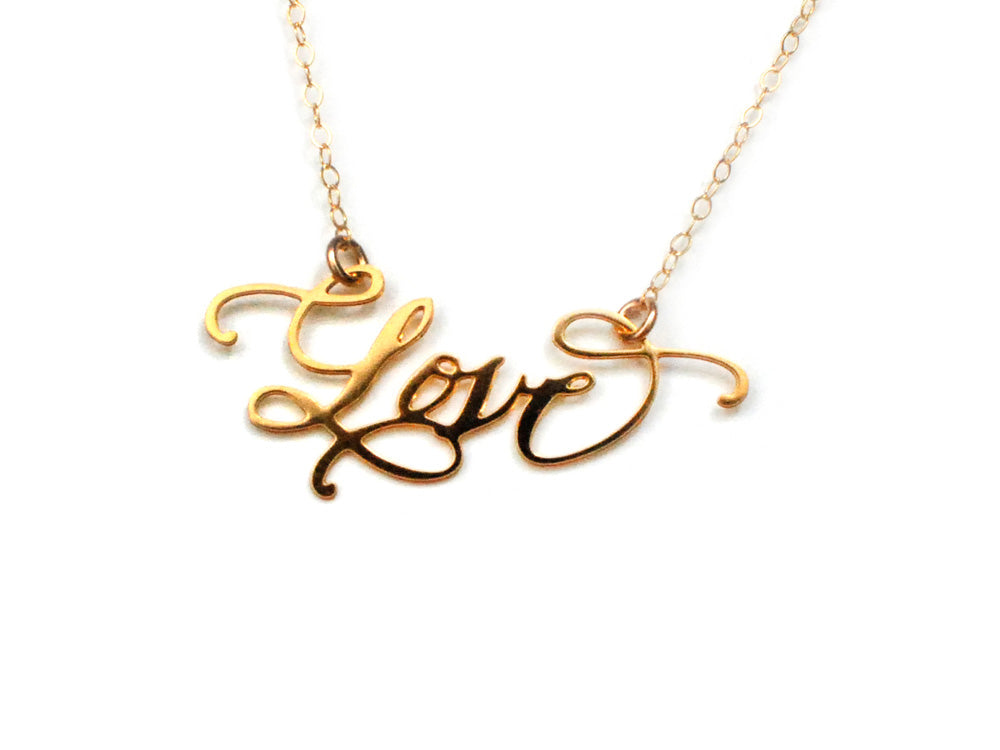 Love Necklace - High Quality, Affordable, Endearment Nickname Necklace - Available in Gold and Silver - Made in USA - Brevity Jewelry