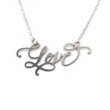 Love Necklace - High Quality, Affordable, Endearment Nickname Necklace - Available in Gold and Silver - Made in USA - Brevity Jewelry