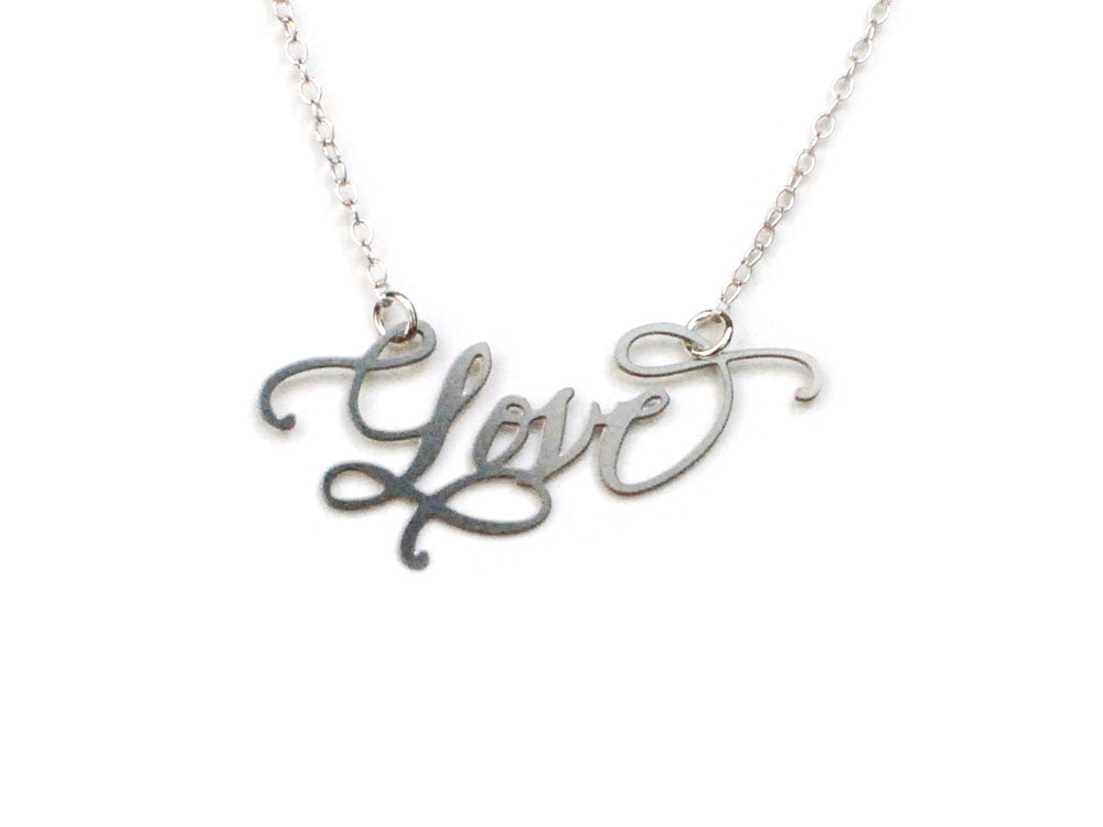 Love Necklace - High Quality, Affordable, Endearment Nickname Necklace - Available in Gold and Silver - Made in USA - Brevity Jewelry
