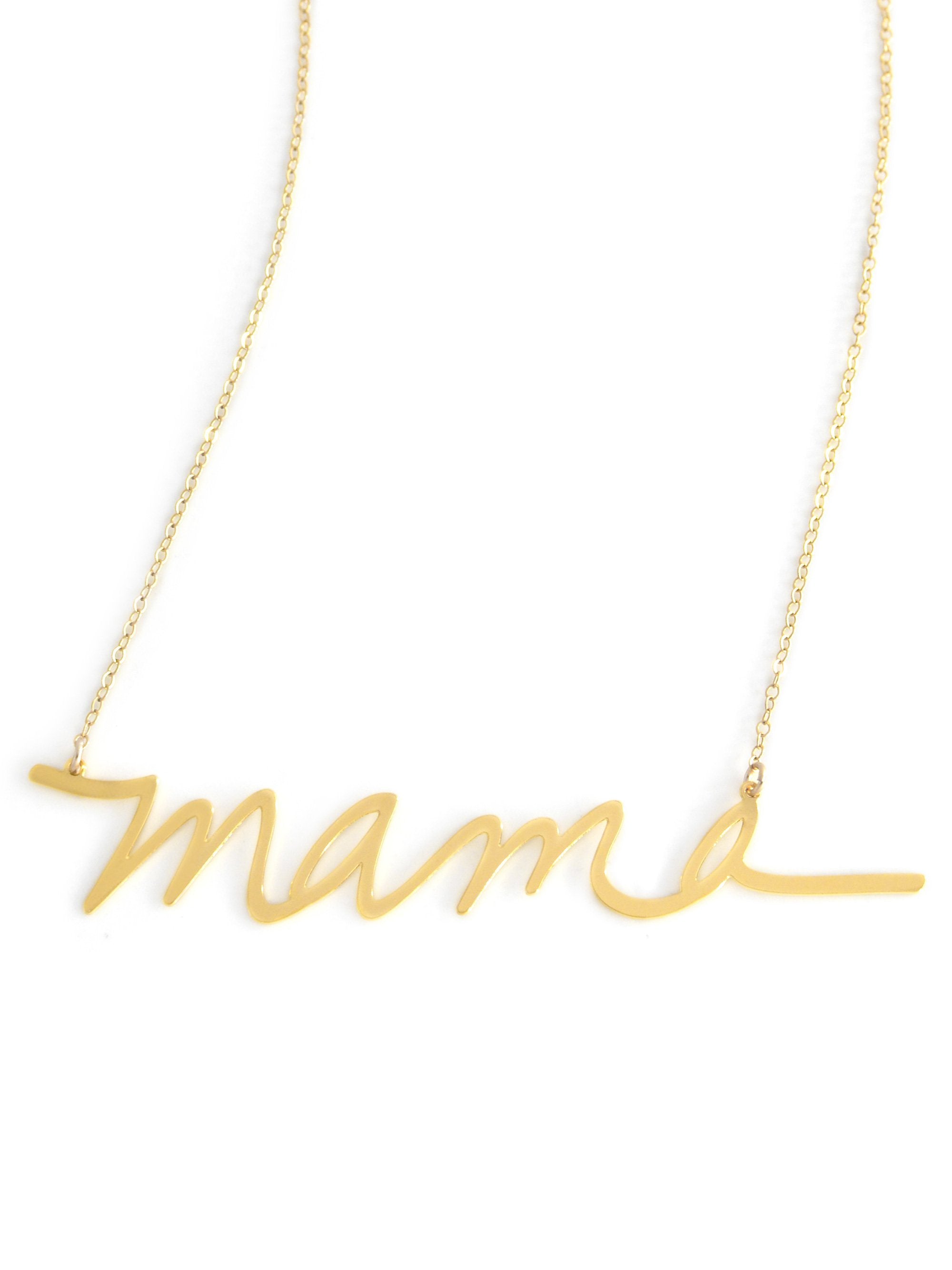 Mama Necklace - High Quality, Affordable, Hand Written, Self Love Word Necklace - Available in Gold and Silver - Small and Large Sizes - Made in USA - Brevity Jewelry - Gift for Mom