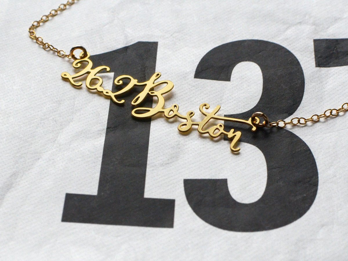 26.2 Boston Marathon  - Brevity Jewelry - Made in USA - Affordable gold and silver necklaces