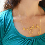 Make Your Own Word Necklace - High Quality, Affordable, Hand Written, Empowering, Self Love, Mantra Word Necklace - Available in Gold and Silver - Small and Large Sizes - Made in USA - Brevity Jewelry