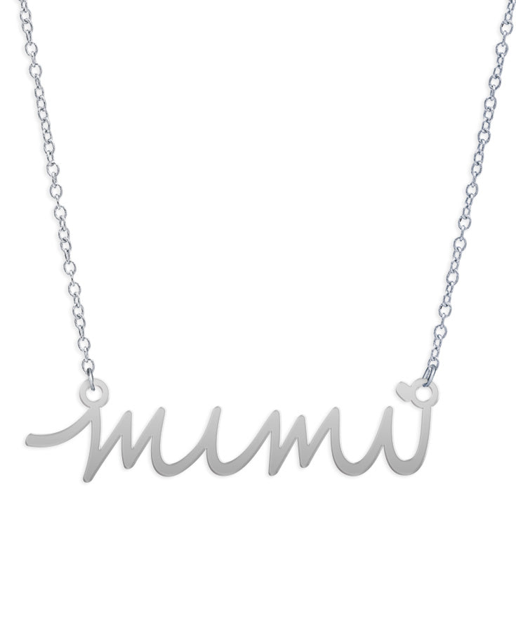 Mimi Necklace - High Quality, Affordable, Hand Written Word Necklace - Available in Gold and Silver - Made in USA - Brevity Jewelry - Gift for Grandma