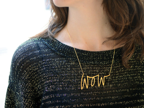 Make Your Own Word Necklace - High Quality, Affordable, Hand Written, Empowering, Self Love, Mantra Word Necklace - Available in Gold and Silver - Small and Large Sizes - Made in USA - Brevity Jewelry