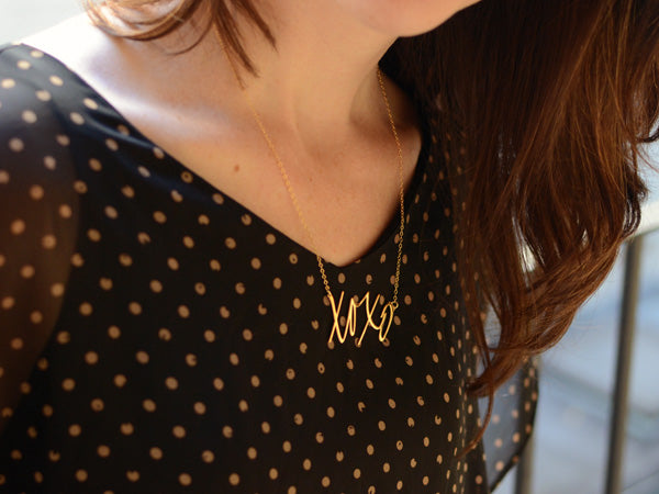 Make Your Own Word Necklace - High Quality, Affordable, Hand Written, Empowering, Self Love, Mantra Word Necklace - Available in Gold and Silver - Small and Large Sizes - Made in USA - Brevity Jewelry