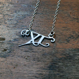 Custom Calligraphy Monogram Necklace - Your Initials Handwritten By A Calligrapher - High Quality, Affordable, One-of-a-kind, Personalized Necklace - Available in Gold and Silver - Made in USA - Brevity Jewelry - The Pefect Gift