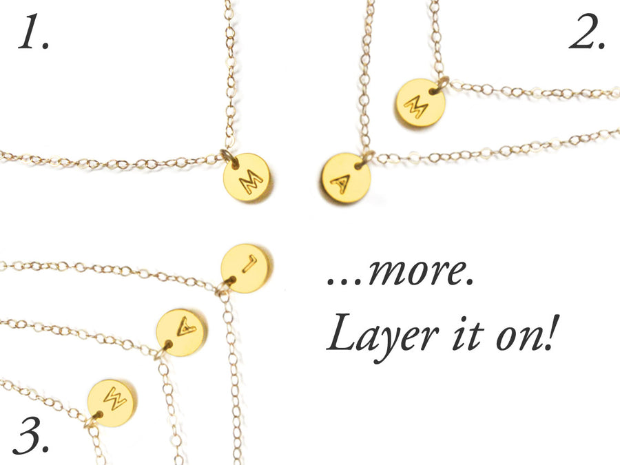 Love Letters Necklace - Layer Your Letters - High Quality, Affordable Necklace - Available in Gold and Silver - Made in USA - Brevity Jewelry
