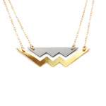 Mountain Mixed Metal Necklace - High Quality, Affordable Necklace - Available in Mixed Gold and Silver - Made in USA - Brevity Jewelry