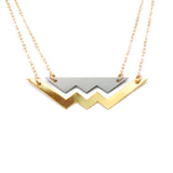 Mountain Mixed Metal Necklace - High Quality, Affordable Necklace - Available in Mixed Gold and Silver - Made in USA - Brevity Jewelry