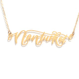 Nantucket City Love Necklace - High Quality, Hand Lettered, Calligraphy City Necklace - Your Favorite City - Available in Gold and Silver - Made in USA - Brevity Jewelry