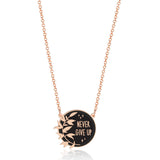 Never Give Up Necklace - High Quality, Affordable, Hand Written, Empowering, Self Love, Mantra Word Necklace - Available in Gold and Silver - Brevity Jewelry