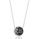 Never Give Up Necklace - High Quality, Affordable, Hand Written, Empowering, Self Love, Mantra Word Necklace - Available in Gold and Silver - Brevity Jewelry