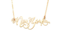 New York City Love Necklace - High Quality, Hand Lettered, Calligraphy City Necklace - Your Favorite City - Available in Gold and Silver - Made in USA - Brevity Jewelry