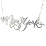 New York City Love Necklace - High Quality, Hand Lettered, Calligraphy City Necklace - Your Favorite City - Available in Gold and Silver - Made in USA - Brevity Jewelry