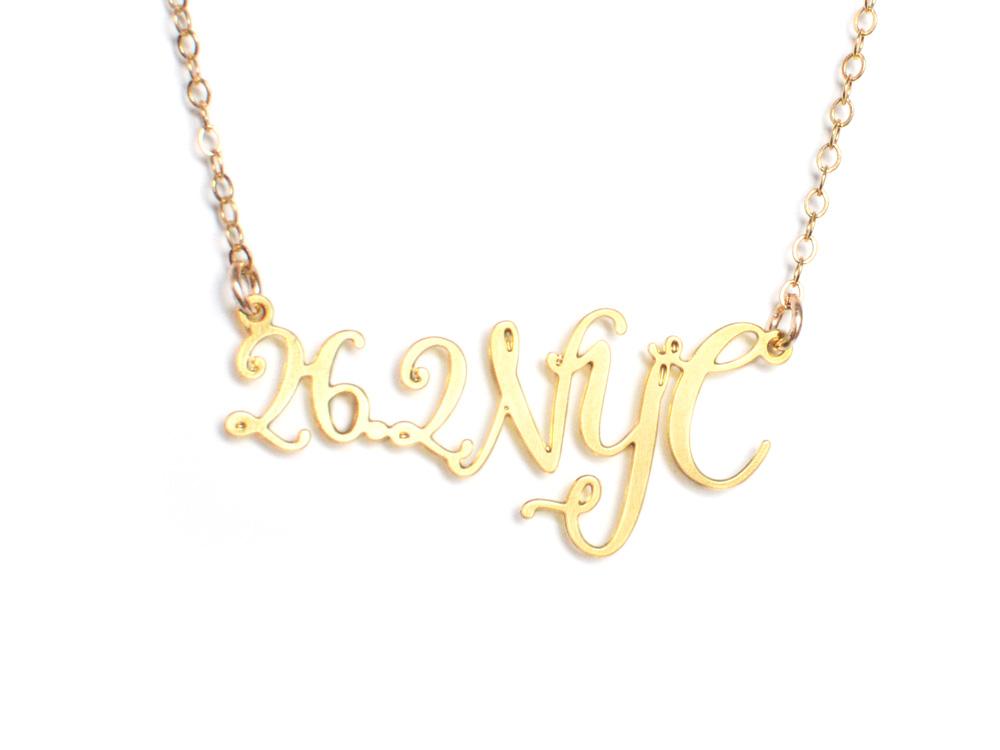 26.2 NYC Marathon Necklace - High Quality, Affordable Necklace - Available in Gold and Silver - Made in USA - Brevity Jewelry - Perfect Gift For Runners