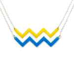 Ocean Necklace - Affordable Acrylic Necklace - Yellow, Blue or Gray - Silver Chain - Made in USA - Brevity Jewelry