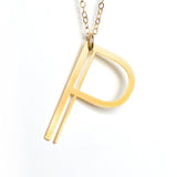 P Letter Necklace - Art Deco Typography Style - High Quality, Affordable, Self Love, Initial Charm Necklace - Available in Gold and Silver - Made in USA - Brevity Jewelry