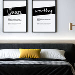 Framed Black Queen Print With Word Definition - High Quality, Affordable, Hand Written, Empowering, Self Love, Mantra Word Print. Archival-Quality, Matte Giclée Print - Brevity Jewelry