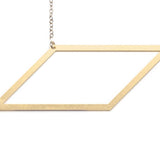 Large Parallelogram Necklace - High Quality, Affordable Necklace - Available in Gold and Silver - Made in USA - Brevity Jewelry