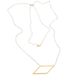 Pair of Parallelograms Necklace - High Quality, Affordable Necklace - Available in Gold and Silver - Made in USA - Brevity Jewelry